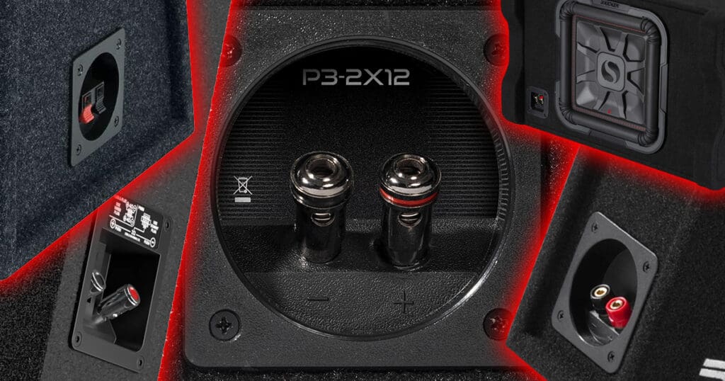 Subwoofer Enclosure Terminals Cups and Connections